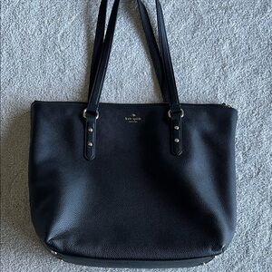 NWOT Kate Spade Black Pebbled Leather Shoulder Tote with Gold tone Hardware